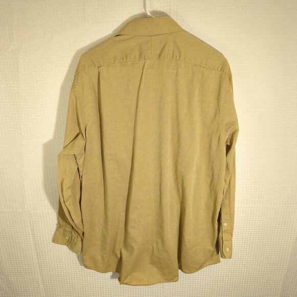 Jos A Bank 16.5 33 Shirt Men Tan Solid Long Sleeve Button Front Cotton Hong Kong - Picture 3 of 3